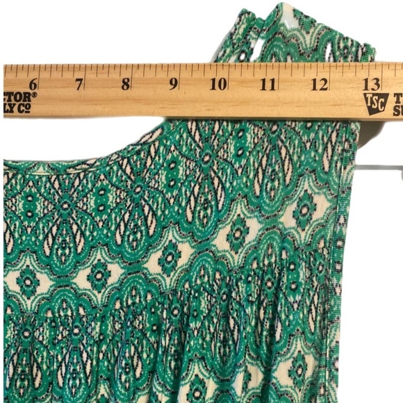 Spense Artsy Maxi Dress S Baby Doll Halter V-neck Cinch Waist Paisley Sleeveless - Picture 6 of 9